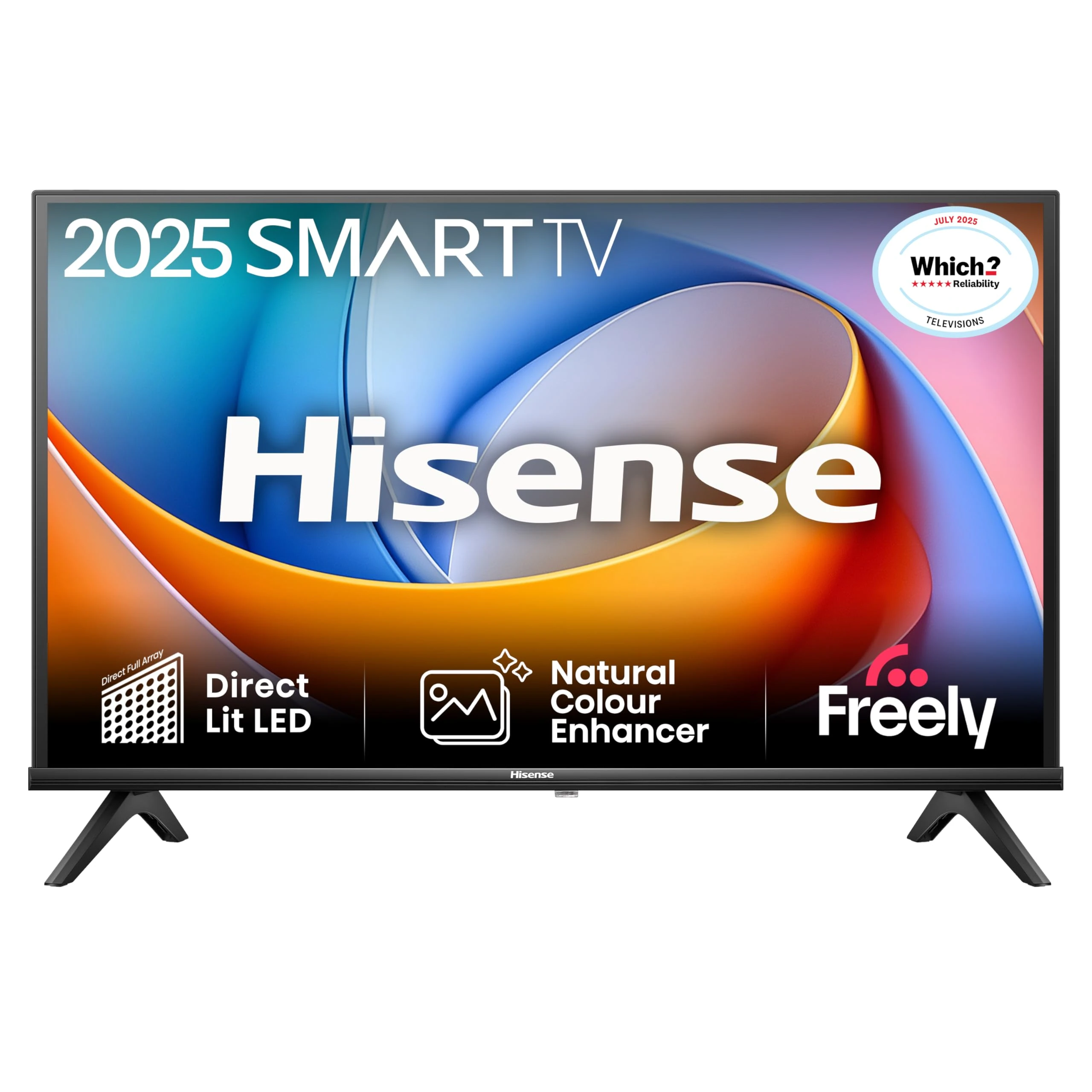 Hisense 40" 40A4QTUK FHD LED TV with Freely - Direct Lit LED, Dolby Audio, Natural Colour Enhancer, Games Mode, Sports Mode with Freely, Disney +, YouTube, Netflix