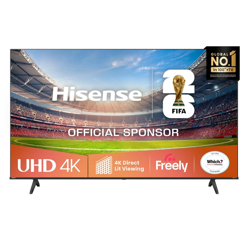 Hisense 50" 50A6QTUK 4K Ultra HD Smart TV AI TV - 4K UHD, Hi-View AI Engine, Precision Colour, AI Smooth Motion, Sports Mode with Freely, Disney +, YouTube, Netflix