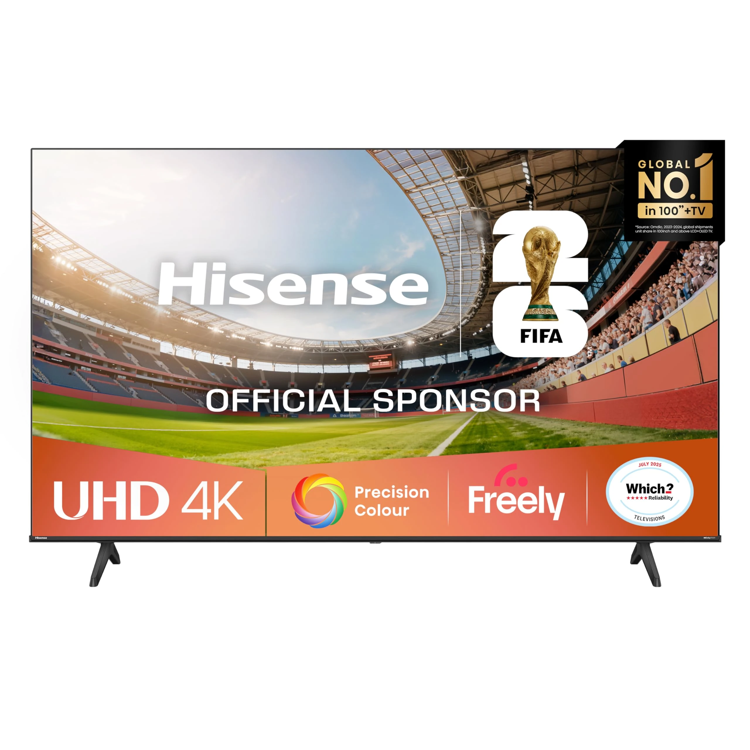 Hisense 55" 55E6QTUK 4K Ultra HD Smart TV AI TV - 4K UHD, Hi-View AI Engine, Precision Colour, AI Smooth Motion, Sports Mode with Freely, Disney +, YouTube, Netflix