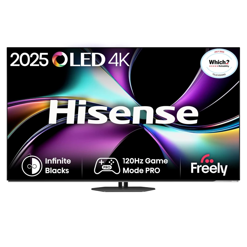 Hisense 65" 65A85QTUK OLED Smart AI TV - 120Hz Game Mode PRO, Dolby Atmos, Dolby Vision, IMAX Enhanced, Sport Mode, Filmmaker Mode, Infinite Blacks with Freely, Disney +, YouTube, Netflix
