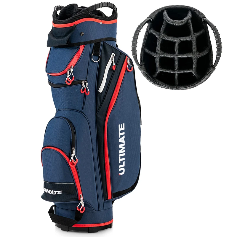 FANTASK Lightweight golf bag with rain cover, golf cart bag, 14 divisions of club compartment, also for use