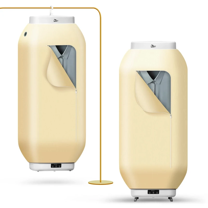 Uten Electric Portable Clothes Dryer, 600W Detachable Floor&Hanging Clothes Dryer, 360° Dimensional Drying with Touchscreen and Timer for Light Clothes, Travel, Camping, Hotel, Apartment, Holds 3KG