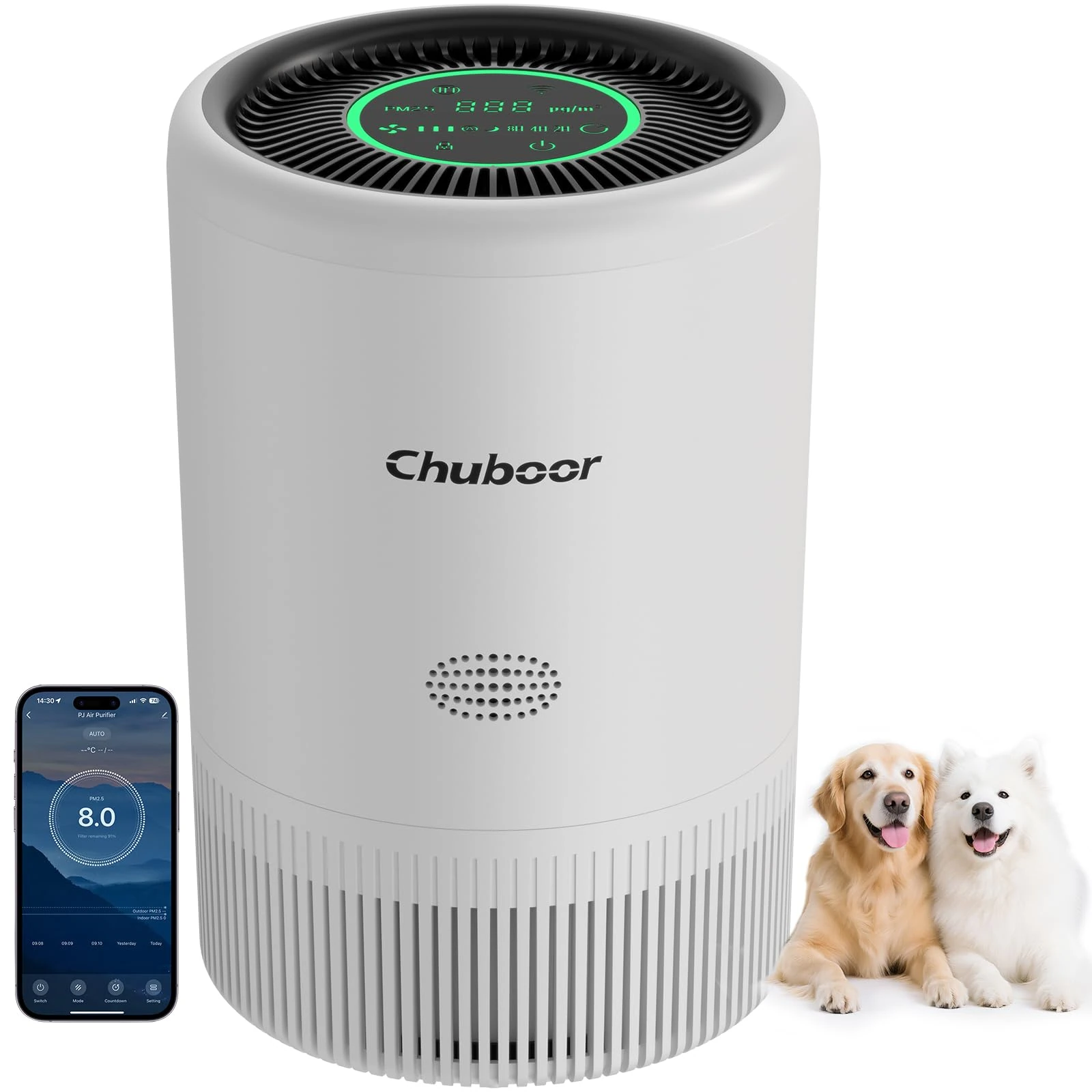 Air Purifiers for Home up to 1200 Ft², App/Alexa Control,PM 2.5 Monitor, 3 Timer, 4 Speed, Sleep mode,H13 HEPA Air Purifier for Bedroom/office/Living Room for Pet Hair/Dust/Allergie/Pollen/Odor