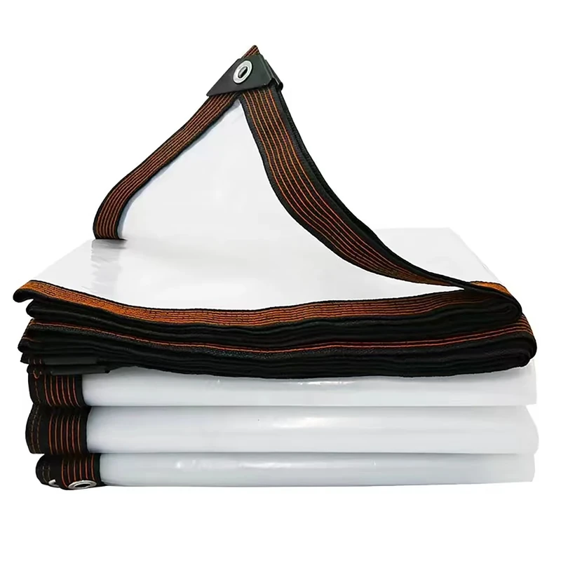 Clear Tarpaulin Waterproof Heavy Duty with Eyelets,4×4m,PVC,Thicken Tarp Cover,Outdoor Transparent Cover for Garden Patio Lawn Plants Greenhouse or Barn