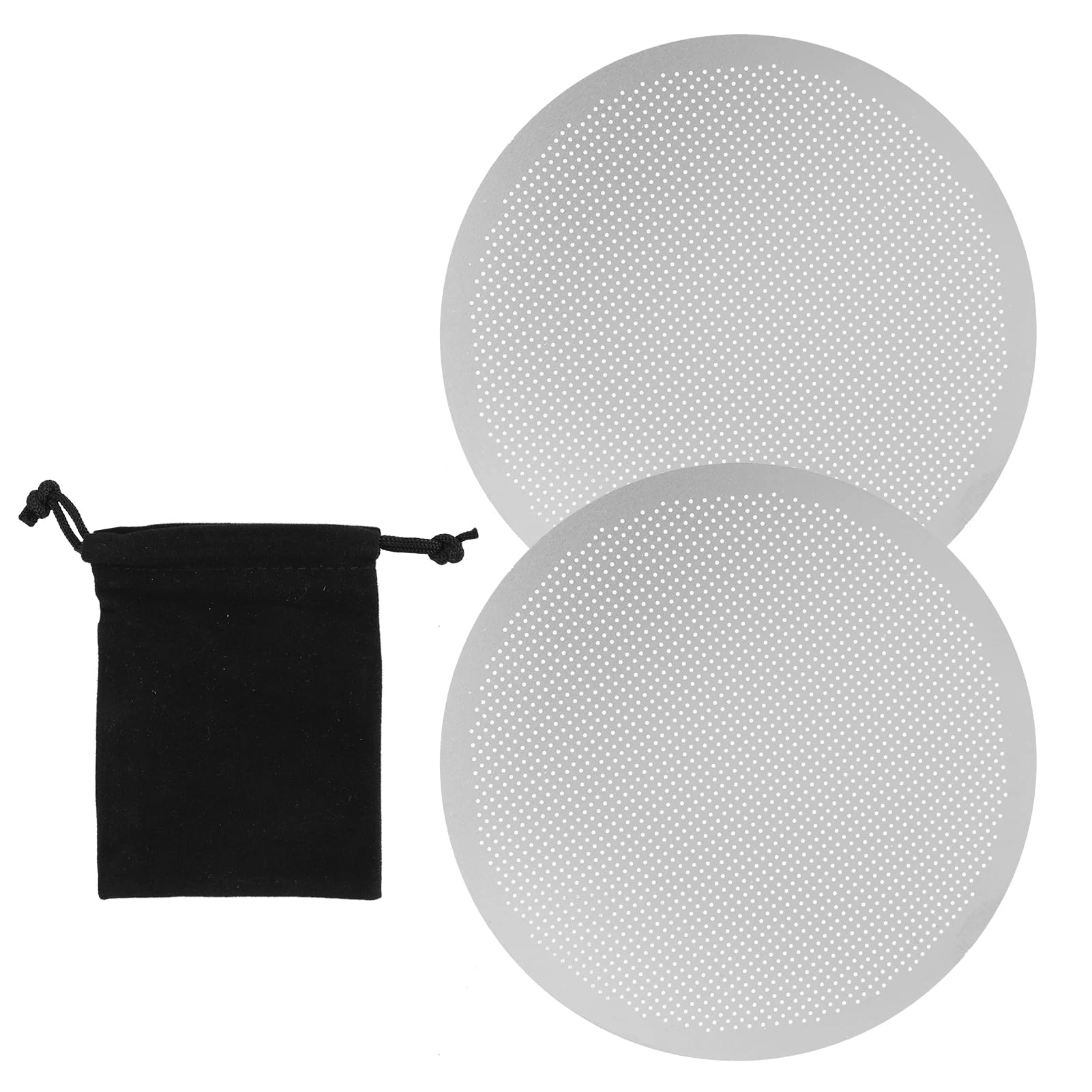 2 Pieces Metal Coffee Filters Compatible with AeroPress and Ultra-fine Makers Ultra-Fine Mesh Metal Disc Filters, Enhanced Coffee Flavor, Eco-Friendly Alternative to Paper Filters, for Home and Cafe