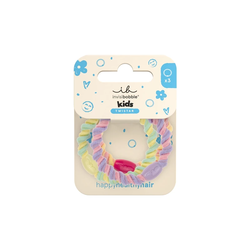invisibobble Twistar Kids Dreamy Braids (Pack of 3) - Braided & Colourful Hair Band for Children - Pastel Hair Band Set - For Girls & Boys with Small Heads - Stylish, Playful & Comfortable