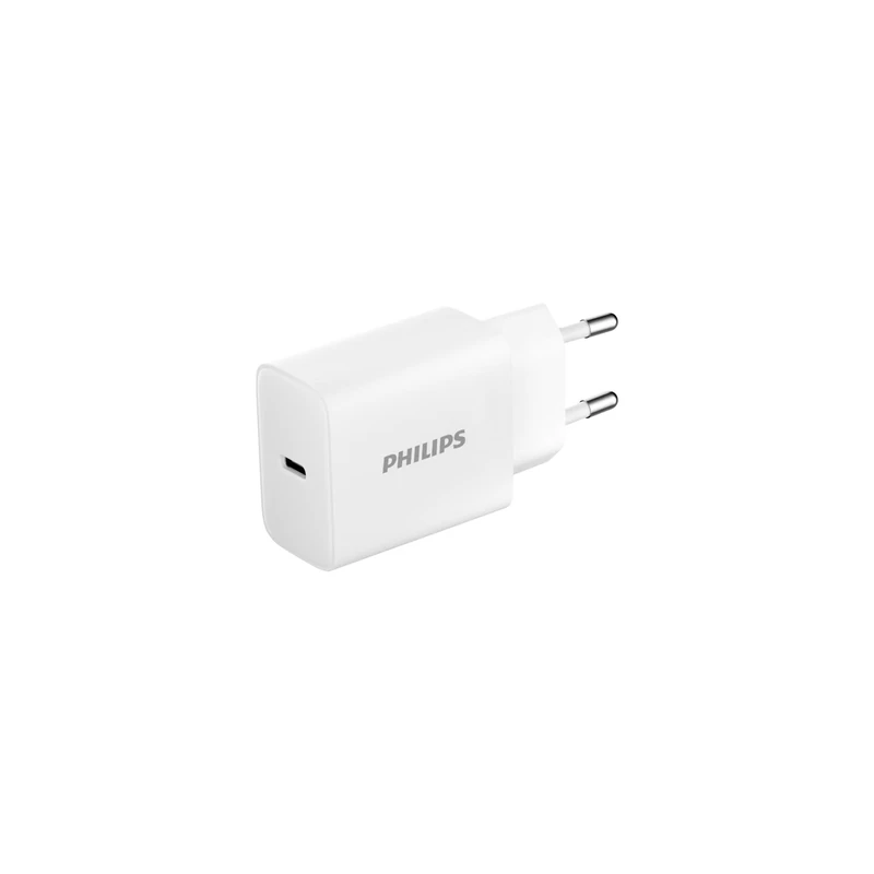 Philips DLP5312CW GaN PD30W USB-C Charger, EU Plug, 30W High-Speed Charging, Advanced GaN Technology, Safe Charging Protection, White colour
