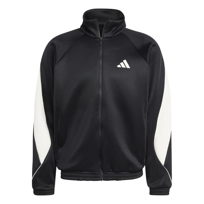 adidas Men's Stadium Tracktop Sweatshirt, black/off white, M