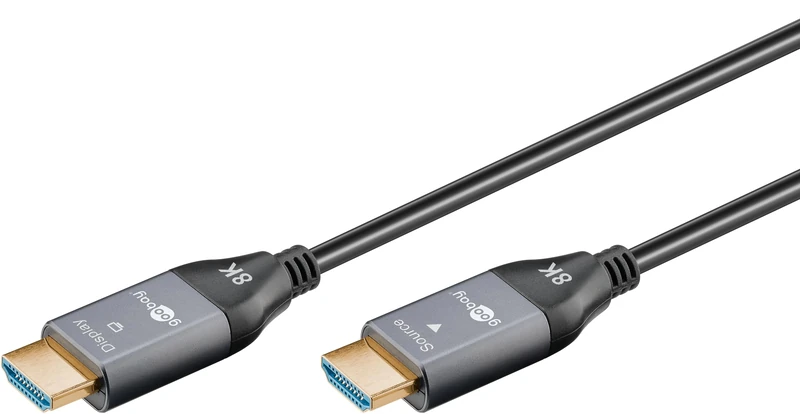 Goobay Optical Hybrid HDMI Cable 20 m - Ultra High-Speed HDMI 2.1 Cable with Ethernet, 8K/60Hz, AOC Technology for TV, Monitors, PS5, Xbox, High Flexibility, Robust Connector - 76275