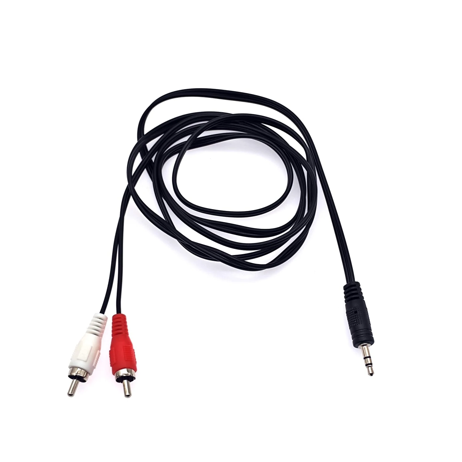 JZK 1.5M RCA to 3.5mm aux cable, speaker wire to RCA red white connector plug, phono male cable to 3.5 audio jack, headphone jack to phono adapter lead, Hifi adaptor cable