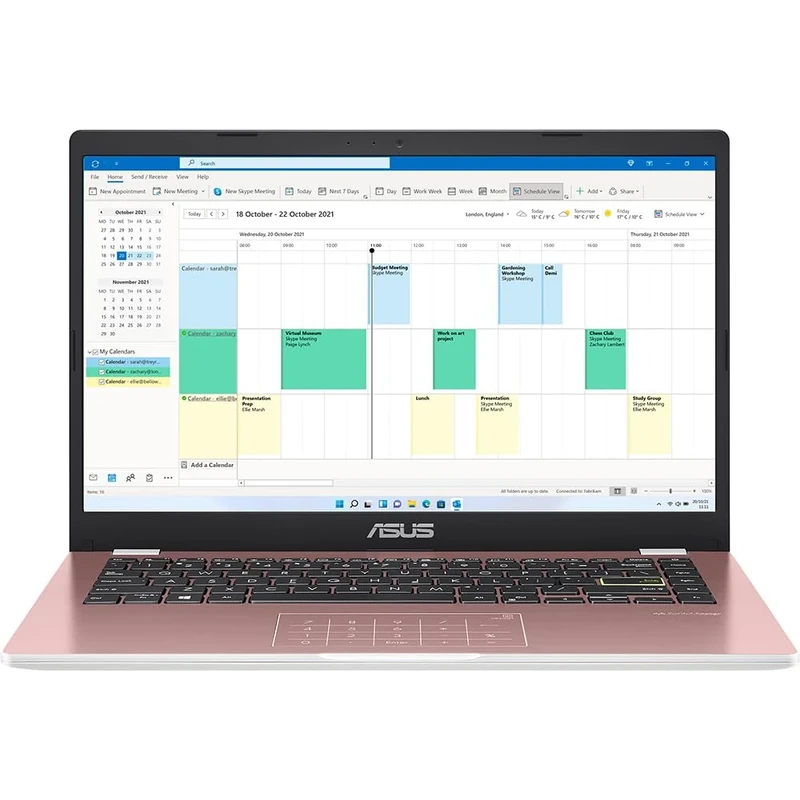ASUS Vivobook 14 E410KA | 14" Full HD Laptop with Microsoft Office 365 | Intel Celeron N4500 | 4GB RAM | 128GB eMMC | Windows 11 S Mode | Pink