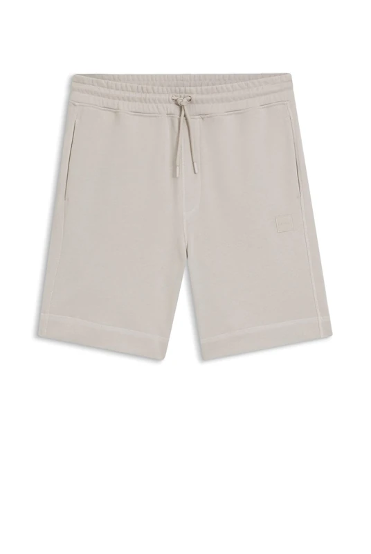 BOSS Mens Sewalk Logo-Badge Shorts in Cotton Terry - Image 1