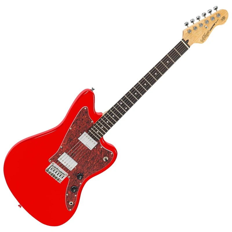 VINTAGE V50 COASTER SERIES ELECTRIC GUITAR PACK - GLOSS RED