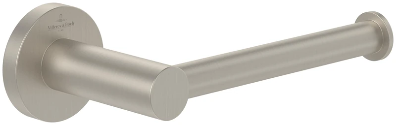 Villeroy & Boch Elements - Tender toilet roll holder without cover, for wall installation, zinc, round, Brushed Nickel