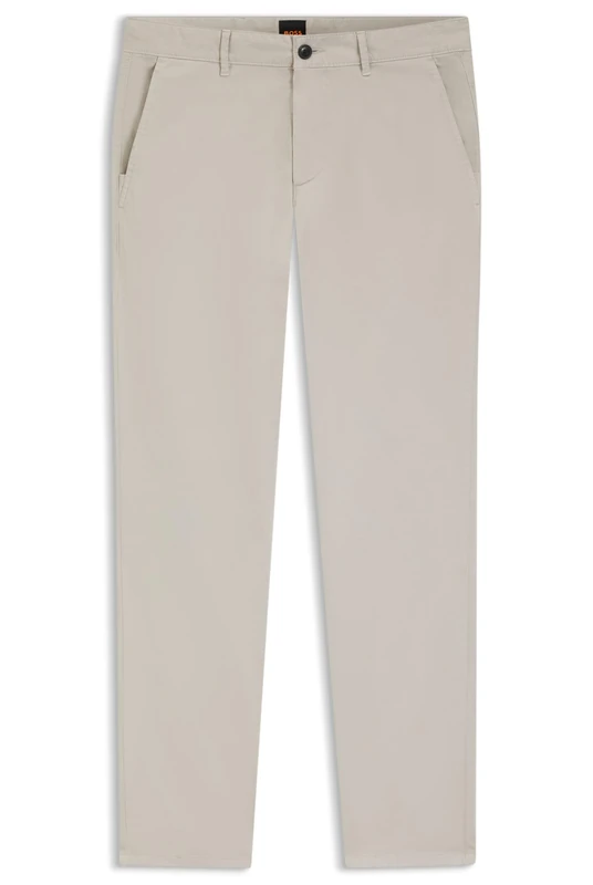 BOSS Mens Chino Slim Slim-fit Overdyed Stretch Satin Trousers