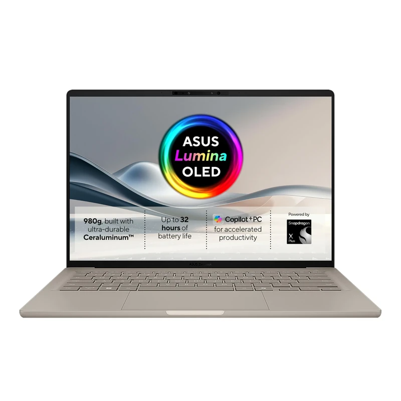 ASUS Zenbook 14 OLED 14.0-inch WUXGA 400nits OLED CoPilot+ PC (Qualcomm Snapdragon X Plus X1P-42-100 Processor, 32GB LPDDR5X RAM, 1TB PCIe SSD, Backlit Keyboard, 32 Hour Battery, Windows 11 Home)
