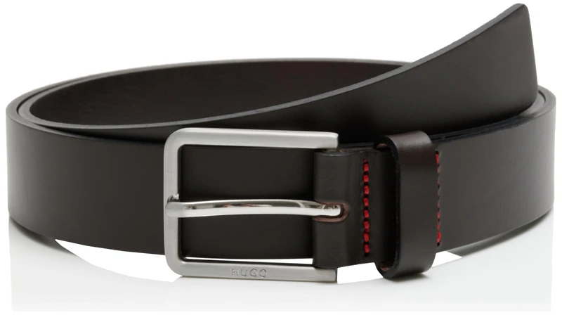 HUGO Men's Belt, Dark Brown 202, 110 cm