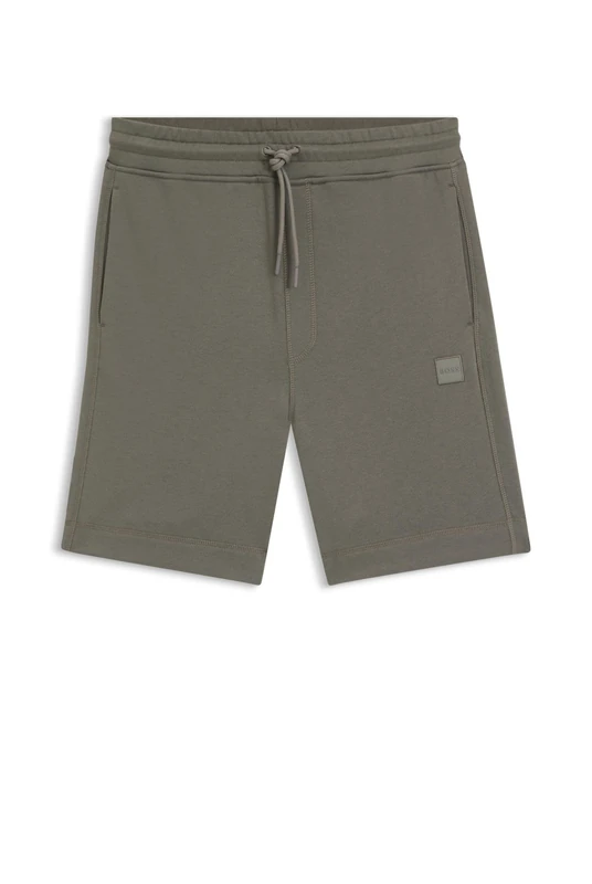 BOSS Mens Sewalk Logo-Badge Shorts in Cotton Terry