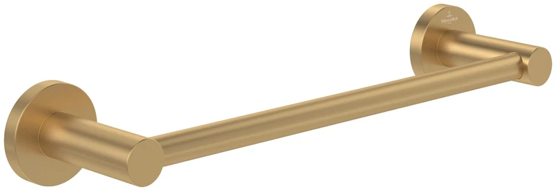 Villeroy & Boch Elements - Tender, bathroom for wall installation, towel rail made from zinc, round bathroom, length 366 mm, Brushed Gold