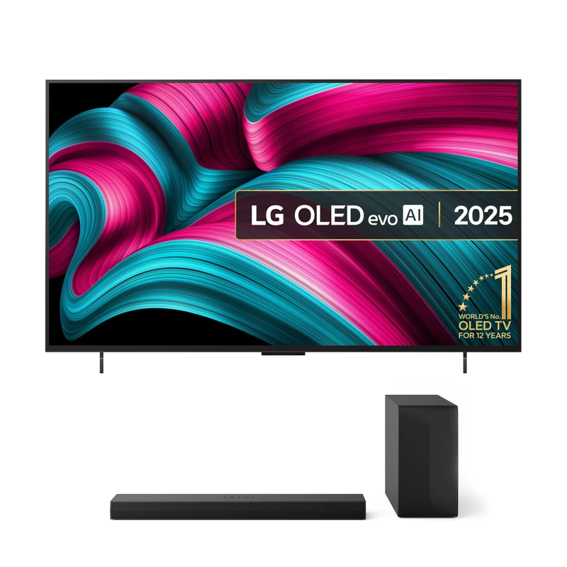 LG OLED42C55LA 42-Inch OLEDevo AI 4K UHD Smart TV bundle US60T Bluetooth Soundbar 3.1 channel, 340W
