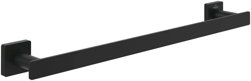 Villeroy & Boch Elements - Striking Towel Rail Bathroom Wall Mounted Towel Rail Brass Bath Towel Rail Square Length 495 mm Matt Black