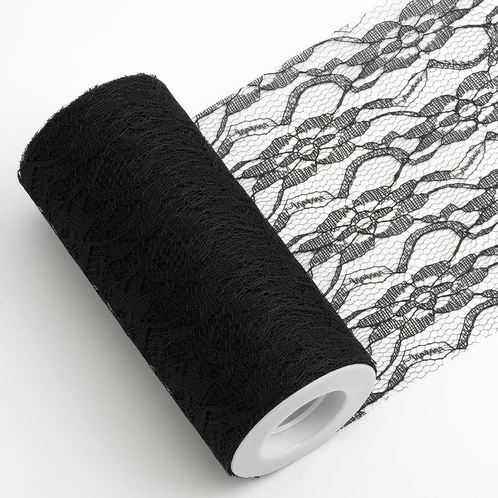 Italian Options, Lace Fabric, 15cm x 10 Metres, Black