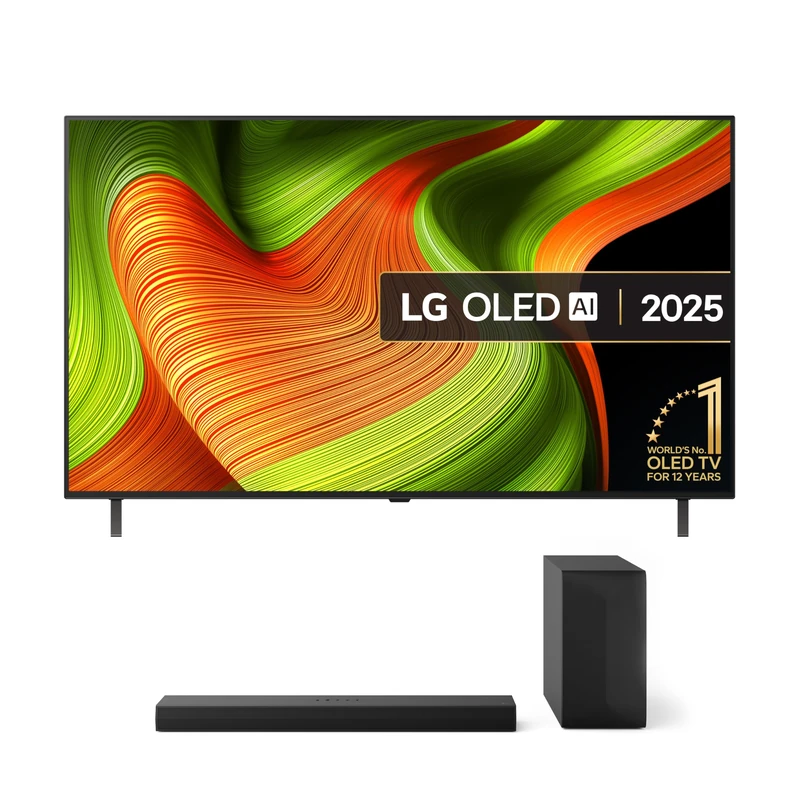 LG OLED55B56LA 55-Inch OLED AI 4K UHD Smart TV bundle US60T Bluetooth Soundbar 3.1 channel, 340W