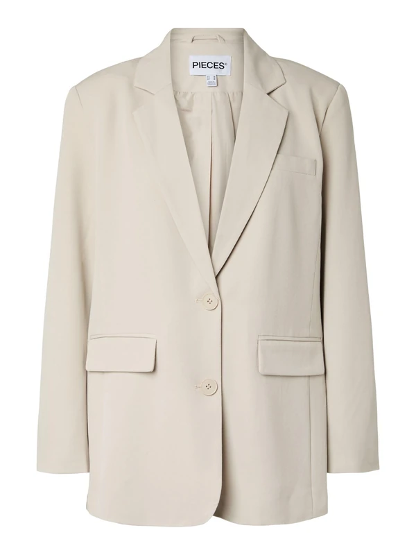 PIECES Pckamil LS Loose Blazer Noos Bc, Silver Lining, L