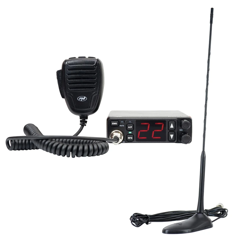 CB radio station PNI Escort HP 5500 and CB antenna PNI Extra 45, 45 cm, SWR 1.0, 26-30MHz, 150W, black