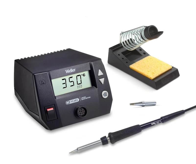 Weller WE 1010 (T0053298393) 70W/230V Digital Soldering Station, Limited Black Edition for Weller's 80th Anniversary, Includes Bonus Soldering (ET-B) Tip
