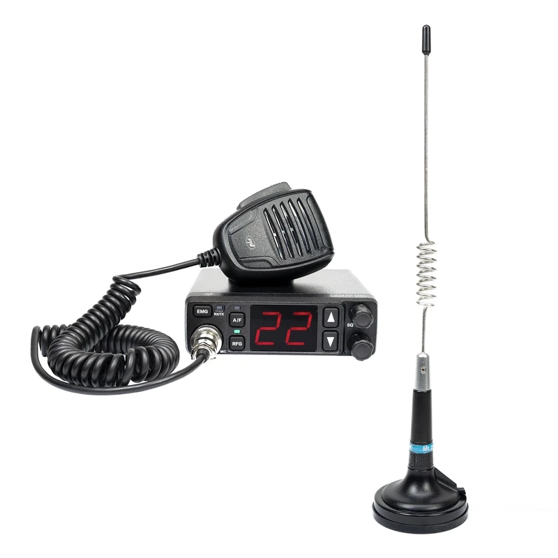 CB radio station kit PNI Escort HP 5500 with CB antenna PNI ML29, 34 cm, with magnetic base, black