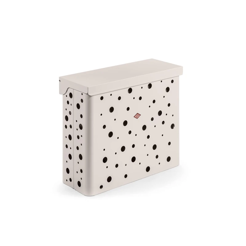 WESCO Duo 2 Laundry Basket Wide in Matte Sand Made of Powder-Coated Sheet Steel Perforated 2x 32 Litre Plastic Inserts in White, Suitable for Cupboard Equipment, Dimensions: 66.5 x 27.0 x 55.5 cm