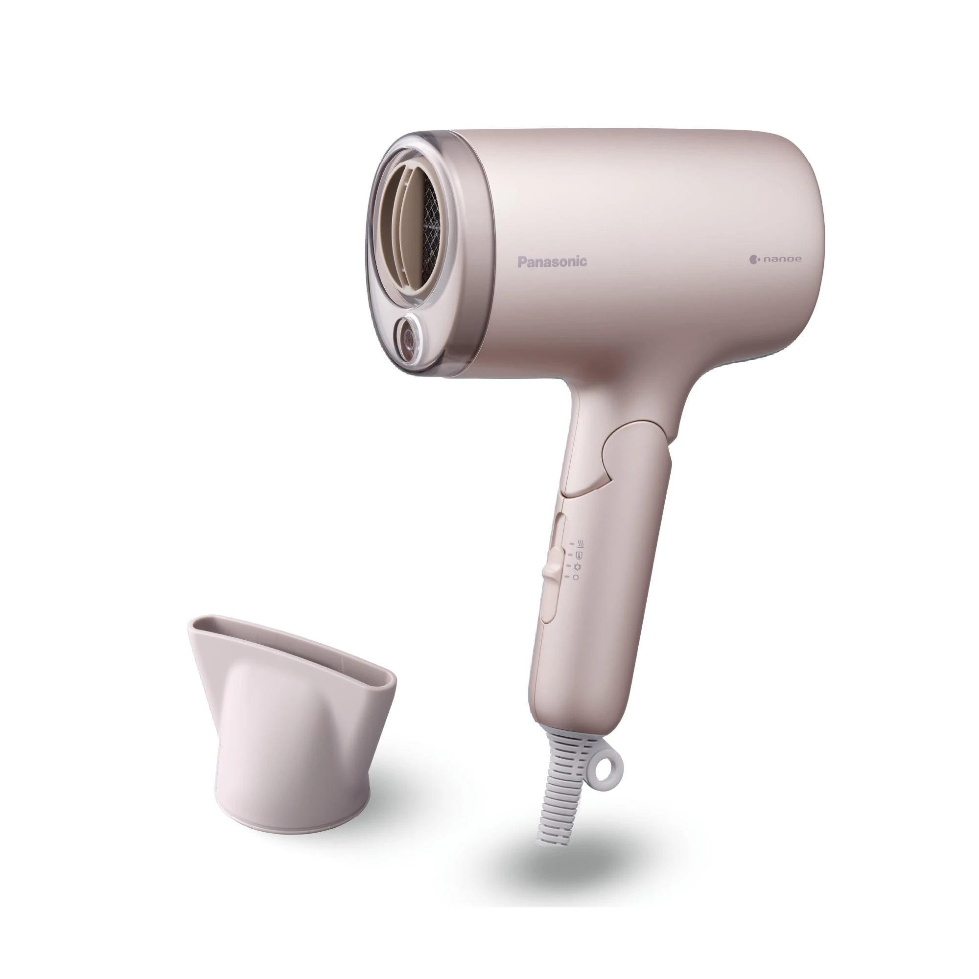 Panasonic EH-NA7M-P895 nanoe Hair Dryer for Shiny Hair, Foldable Handle, Fast Drying, Concentrator Attachment, 1600W, Pink
