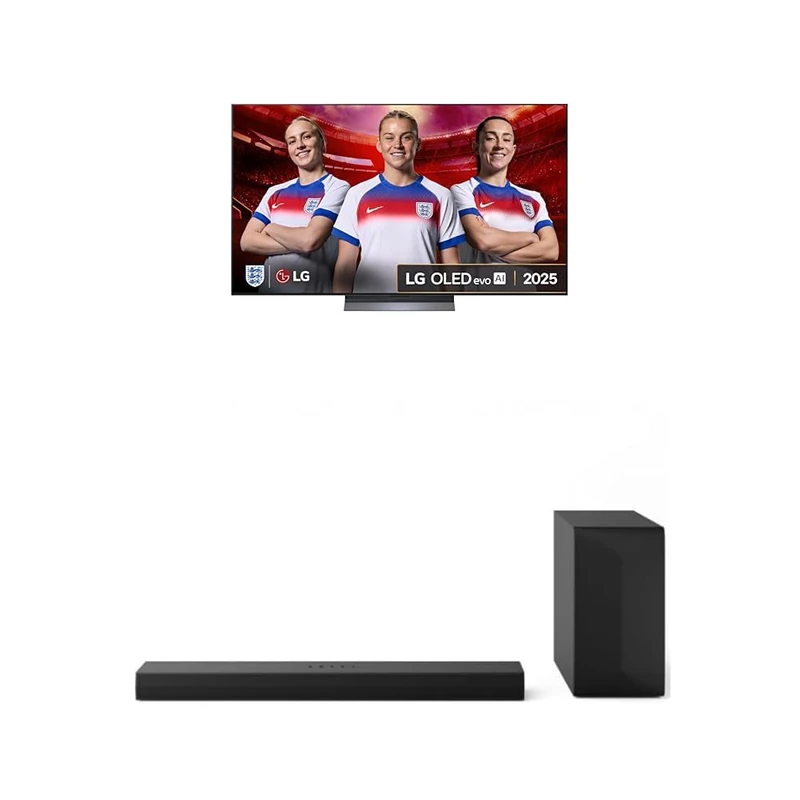 LG OLED65C55LA 65-Inch OLEDevo AI 4K UHD Smart TV bundle US60T Bluetooth Soundbar 3.1 channel, 340W