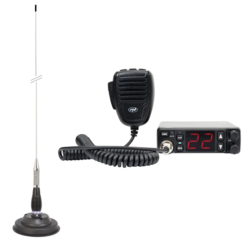 CB radio station PNI Escort HP 5500 and CB antenna PNI ML100, length 100 cm, with magnetic base included