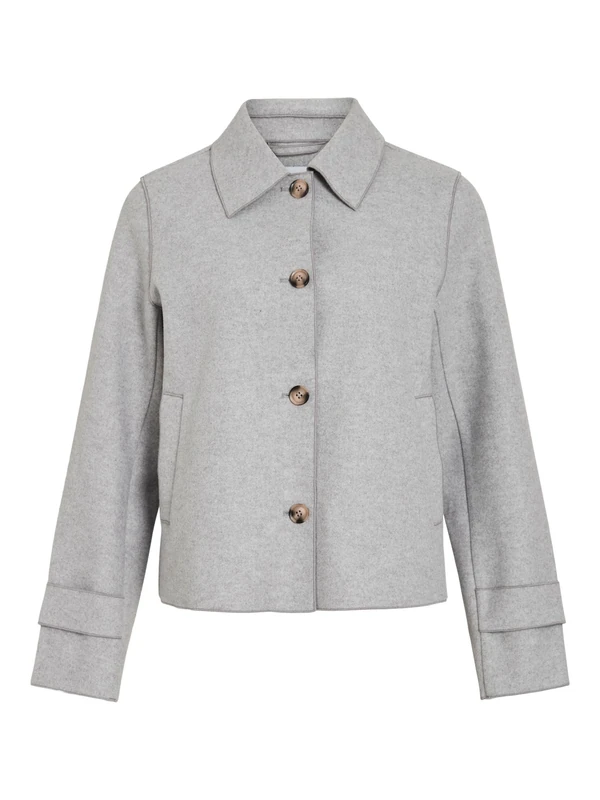 Vila Vijuice Short Jacket L/S-Noos Short Jacket, Light Grey Melange, Numeric_34 Women, Light Grey Melange, Numeric_34