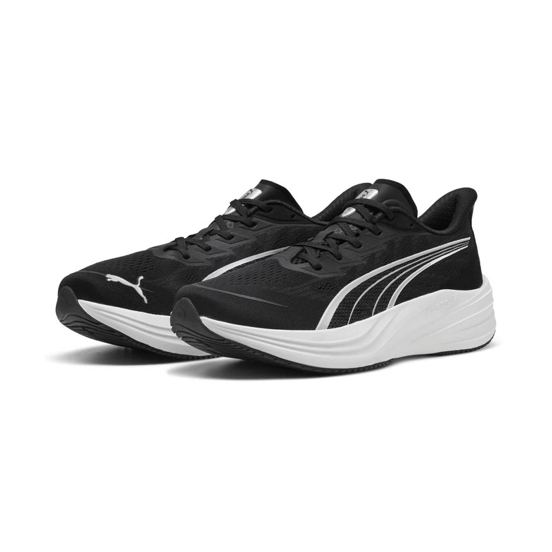 PUMA Unisex Darter PRO 2 Road Running Shoe, Black Silver White, 5 UK