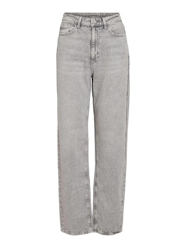 Vila Vikelly Jaf Hw Straight Jeans Noos, Light Grey Denim, 38W x 34L