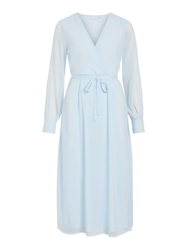 Vila Midi Dress VIFALIA Long Sleeved 34, Nantucket Breeze, 34