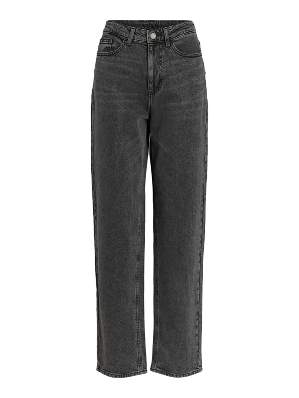 Vila Vikelly Jaf Hw Straight Jeans Noos, Dark Grey Denim, 44W x 30L