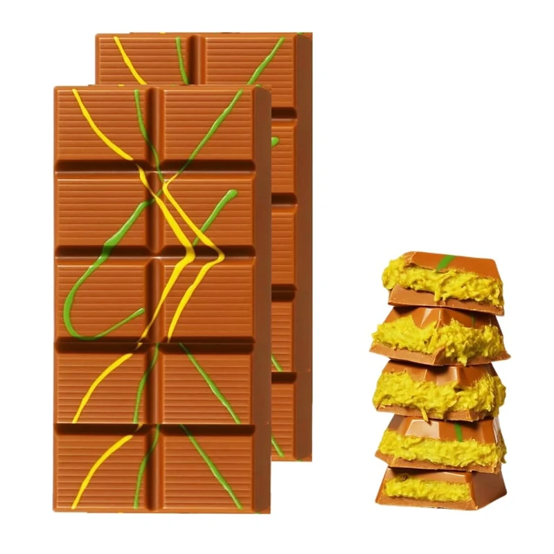 Dubai Chocolate Bar Pistachio Kunafa – Authentic UAE Import -200g Cream-Filled Luxury Treat, Viral Milk Chocolate with Kadayif Kataifi – Gourmet Gift Snack for Kids, Family & Friends (Pack of 2)