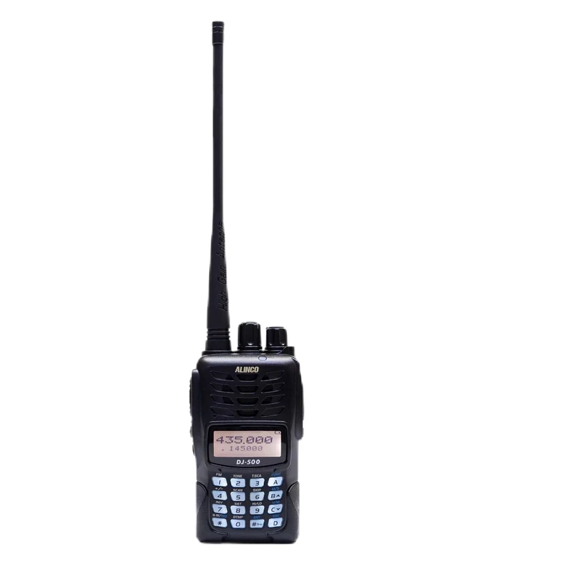 Portable VHF/UHF radio station kit PNI Alinco DJ-500-E adjustable power, 200CH, 1500mAh, Talk Around, VOX, TOT, CTCSS, DCS, FM radio + Sticky Pad Blue Gift