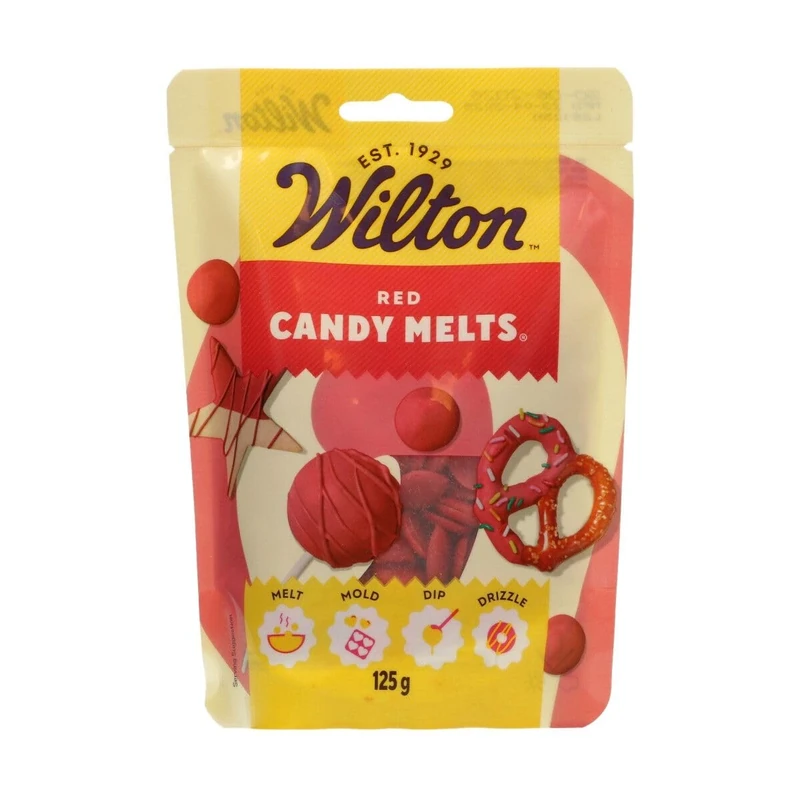Wilton Candy Melts Red: Melting Candy with Sweet Creamy Flavour for Molding, Dipping and Decorating, Optimal for Cake Pops, Candies, Cakes and Coating Treats - 125 g