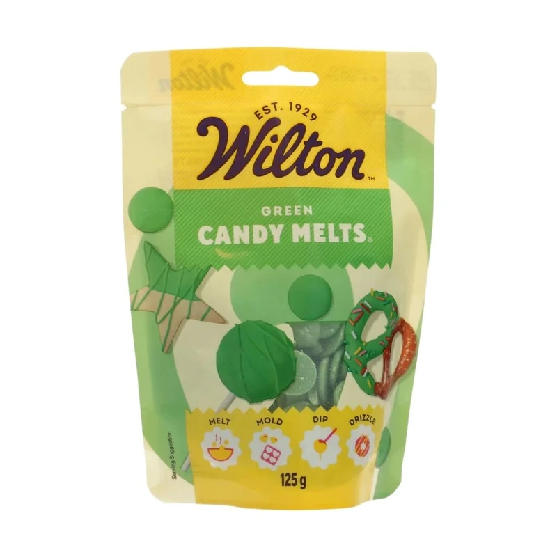 Wilton Candy Melts Dark Green: Melting Candy with Sweet Creamy Flavour for Molding, Dipping and Decorating, Optimal for Cake Pops, Candies, Cakes and Coating Treats - 125 g
