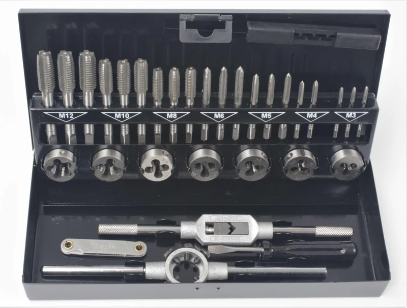 Taps and Bearings - 32 Piece Set, Made of high Strength Steel, Ideal for Precise and Durable Threads.*