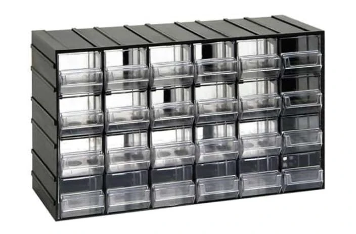 Bookshelf - 24 drawer shelving unit made of durable material, ideal for organisation and storage in workshops or workspaces.* #* - Image 1