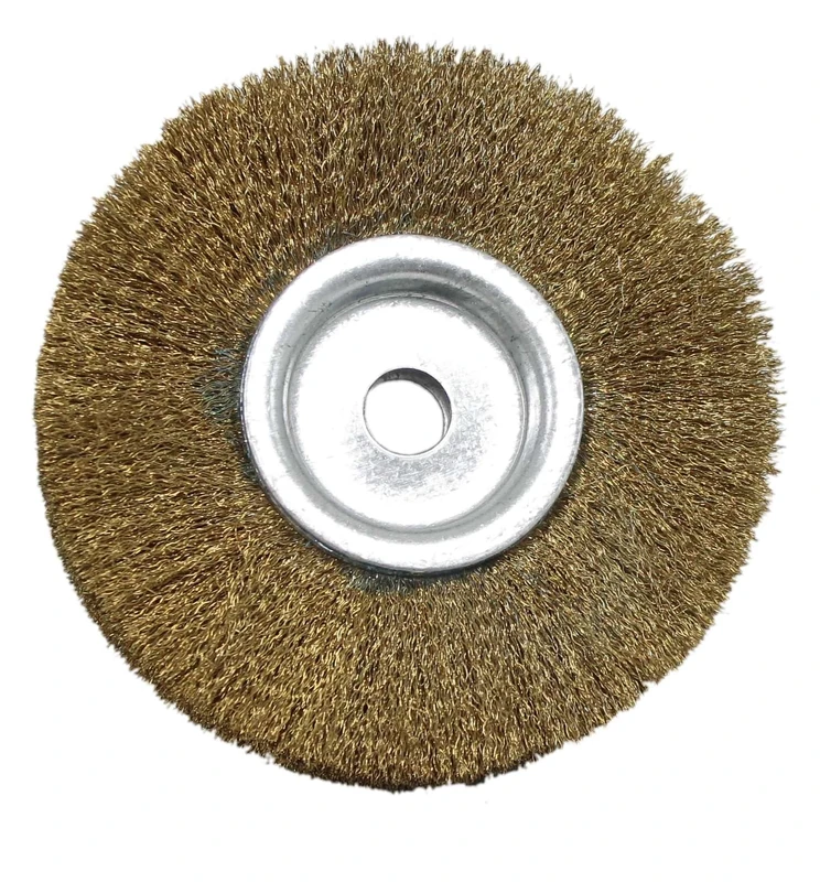 Disc Brush, Ø 150 mm, Type with Hole, Brass Material - Ideal for roughing and Cleaning Metal and Wood Works.*