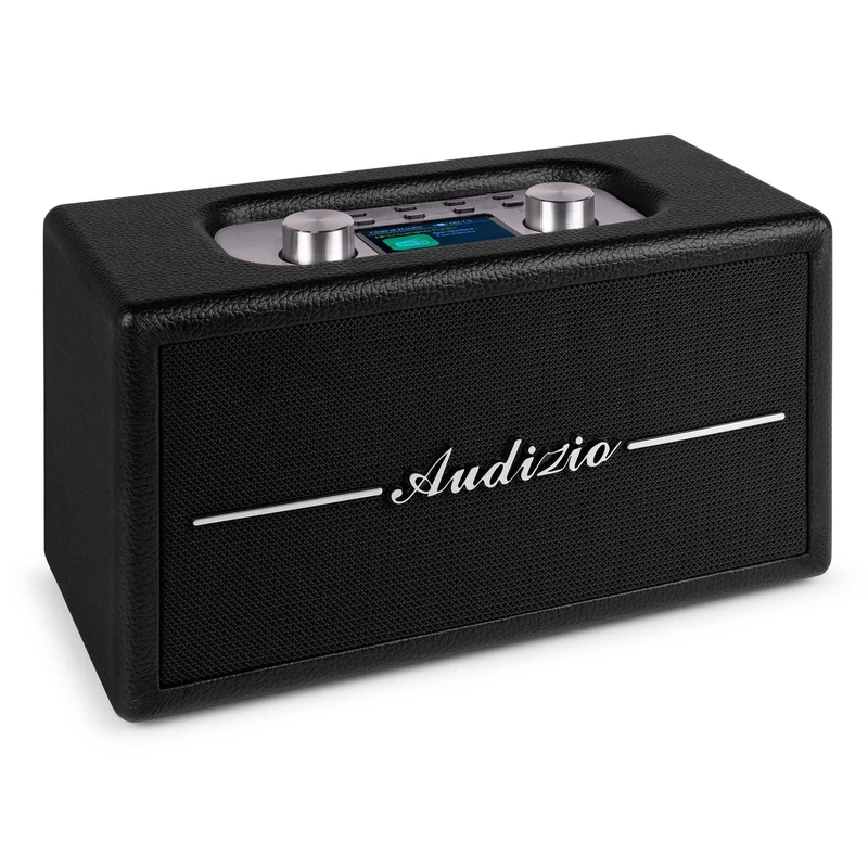 Audizio Tune60 Portable Retro DAB+ Radio with Bluetooth 5.0, USB & MicroSD Audio Playback, FM Radio, Stereo Speaker, Alarm & Clock, Black Finish for Home Audio