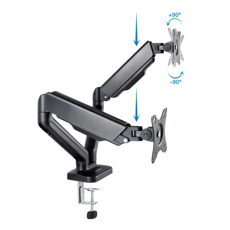 Levitantes Stand - Table Mount for Screens from 17 to 32 Inches, with 2 Swivel and Tilt Arms, Black, Easy Installation and Adjustment*