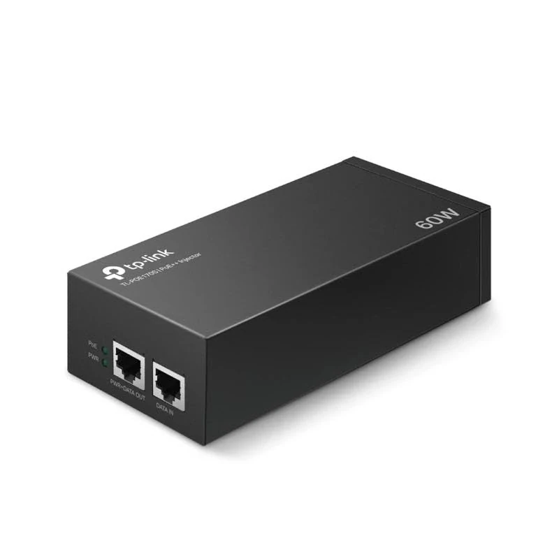 PoE++ Injector - Device That Delivers up to 60W, Has 1 Port, Ideal for Network Installations and Surveillance Cameras